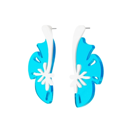 Summer Hibiscus Earring (Blue)