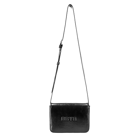 Nov Unisex Mini Messenger (Crinkled Black)