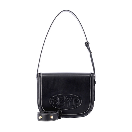 Pia Saddle Shoulder Bag (Black)