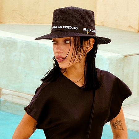 Raffia Panama Hat (Black)