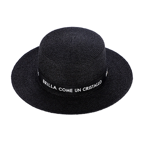 Raffia Panama Hat (Black)