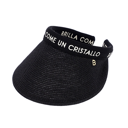 Raffia Sun Visor Cap (Black)