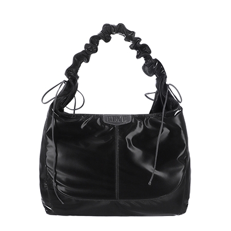 Mona Ruffle Shoulder Bag (Black)