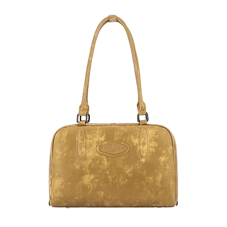 Olive Suede Shoulder Bag (Gold)