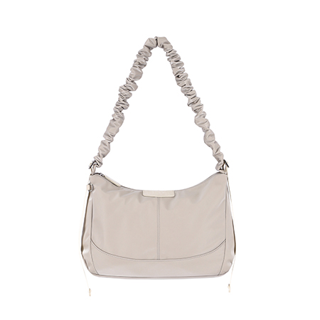MONA Ruffle Medium Shoulder Bag (Beige)