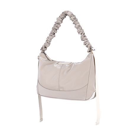 MONA Ruffle Medium Shoulder Bag (Beige)