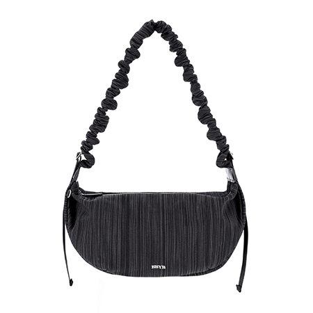 Noi Ruffle Large Shoulder Bag (Black)