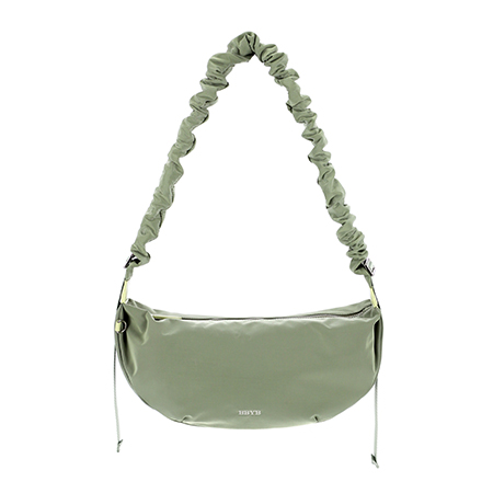 Noi Ruffle Medium Shoulder Bag (Khaki)