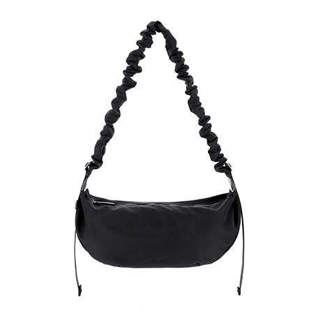 Noi Ruffle Medium Shoulder Bag (Black)