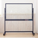 휴그린 이동식 투명 강화 유리 칠판 1호 900 x 700mm /글라스보드 스탠드 set