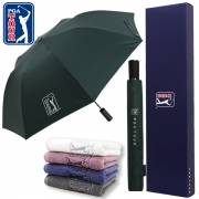 PGA2단자동 암막 우양산+190g호텔타올세트