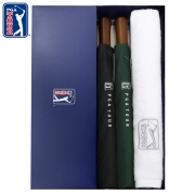 PGA 2단자동 빈티지우드 2P+190g 코마사 호텔타올 세트