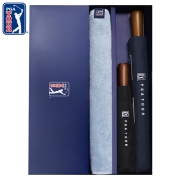 PGA 2단자동+3단완전자동 빈티지우드+200g 코마사 면사타올 세트