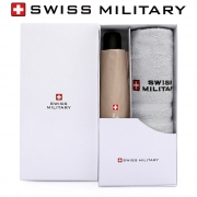 스위스밀리터리3단완전자동 밀키 암막 우양산+140g 면사타올 세트