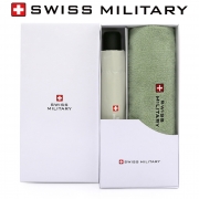 스위스밀리터리3단완전자동 밀키 암막 우양산+180g 코마사 면사타올 세트