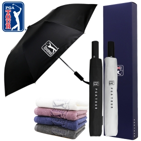 PGA2단완전자동 암막 우양산+190g 코마사 호텔타올 세트