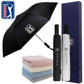 PGA2단완전자동 암막 우양산+200g 코마사 면사타올 세트