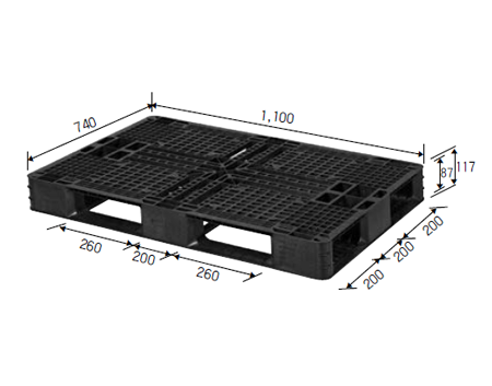 일회용 수출용 검정 파렛트 HO4 1100*740E