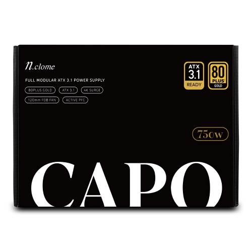 엔클롬 CAPO 750W 80PLUS골드 풀모듈러 ATX3.1 파워서플라이 (블랙)