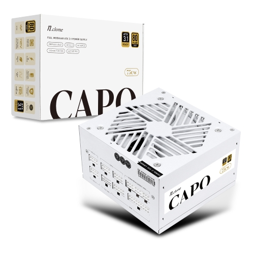 엔클롬 CAPO 750W 80PLUS골드 풀모듈러 ATX3.1 파워서플라이 (화이트)