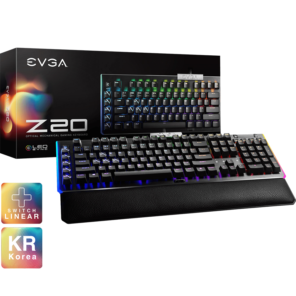 [창고 대방출] [AS 3개월] EVGA Z20 RGB 광축 게이밍 키보드 (리니어)