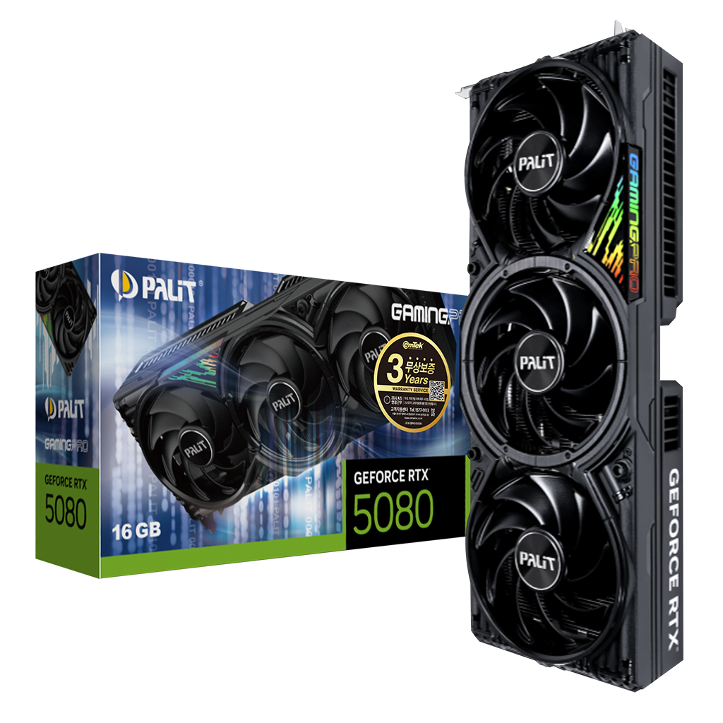 PALIT 지포스 RTX 5080 GAMINGPRO D7 16GB 이엠텍