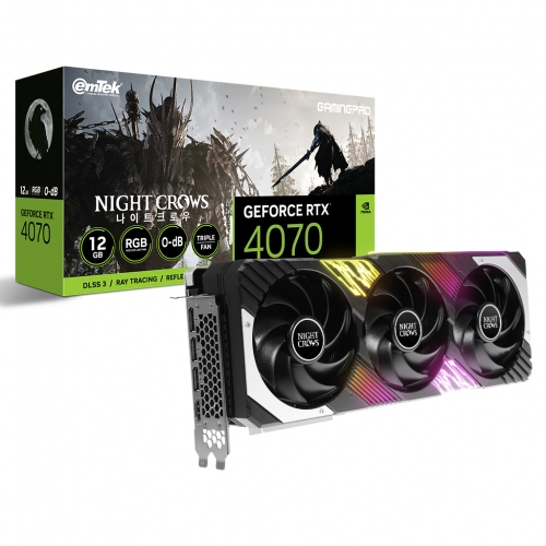 [리퍼비시 AS 6개월 / 벌크] 이엠텍 지포스 RTX 4070 GAMINGPRO D6X 12GB 나이트 크로우 Edition (XE0764-2)