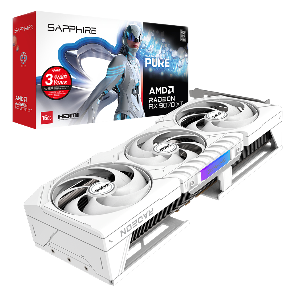 SAPPHIRE 라데온 RX 9070 XT PURE OC D6 16GB