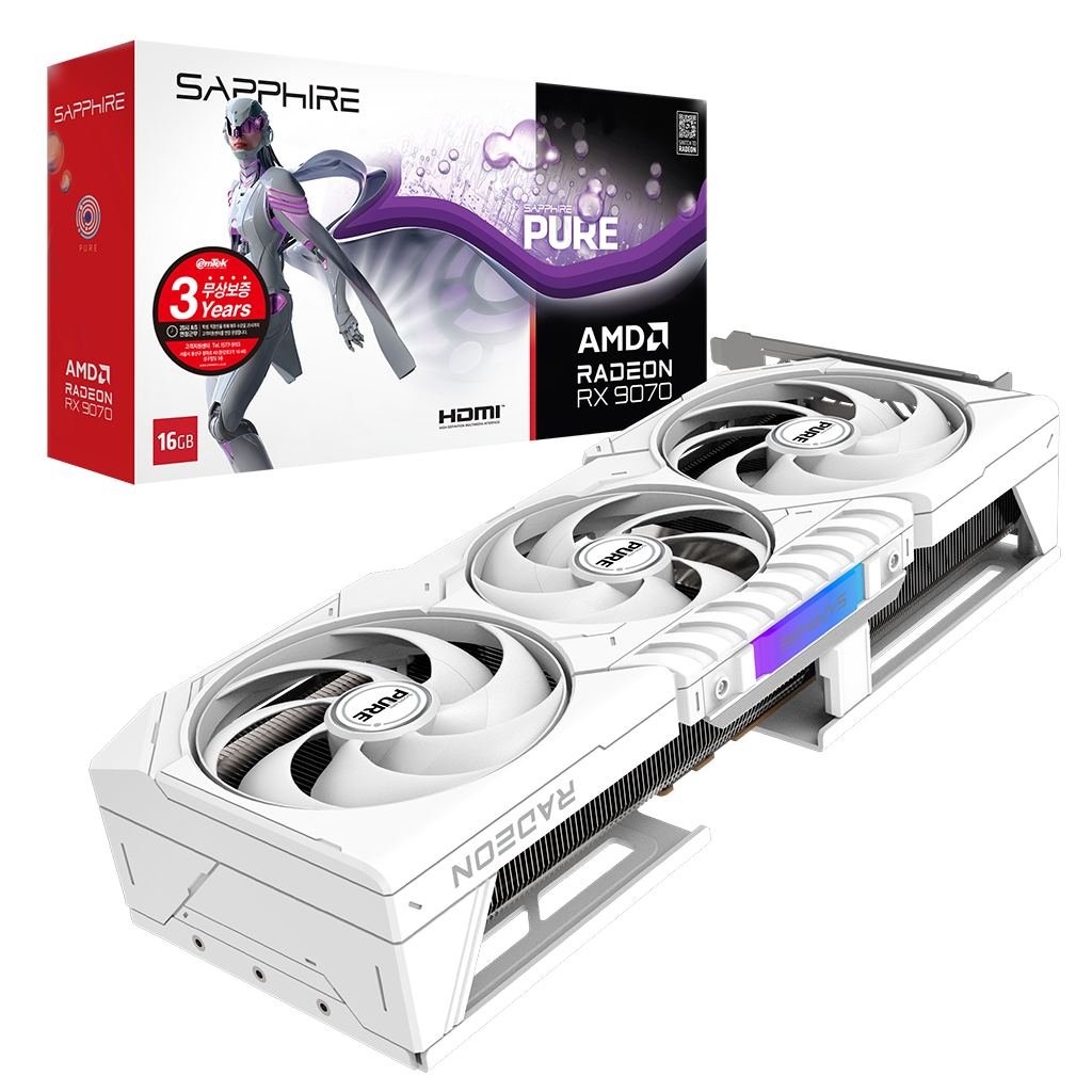 SAPPHIRE 라데온 RX 9070 PURE OC D6 16GB