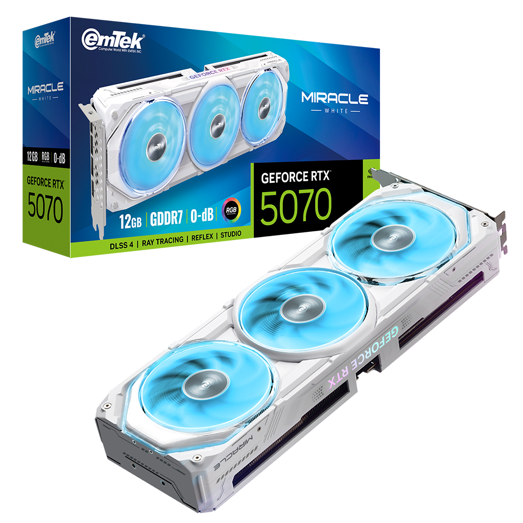 이엠텍 지포스 RTX 5070 MIRACLE WHITE D7 12GB
