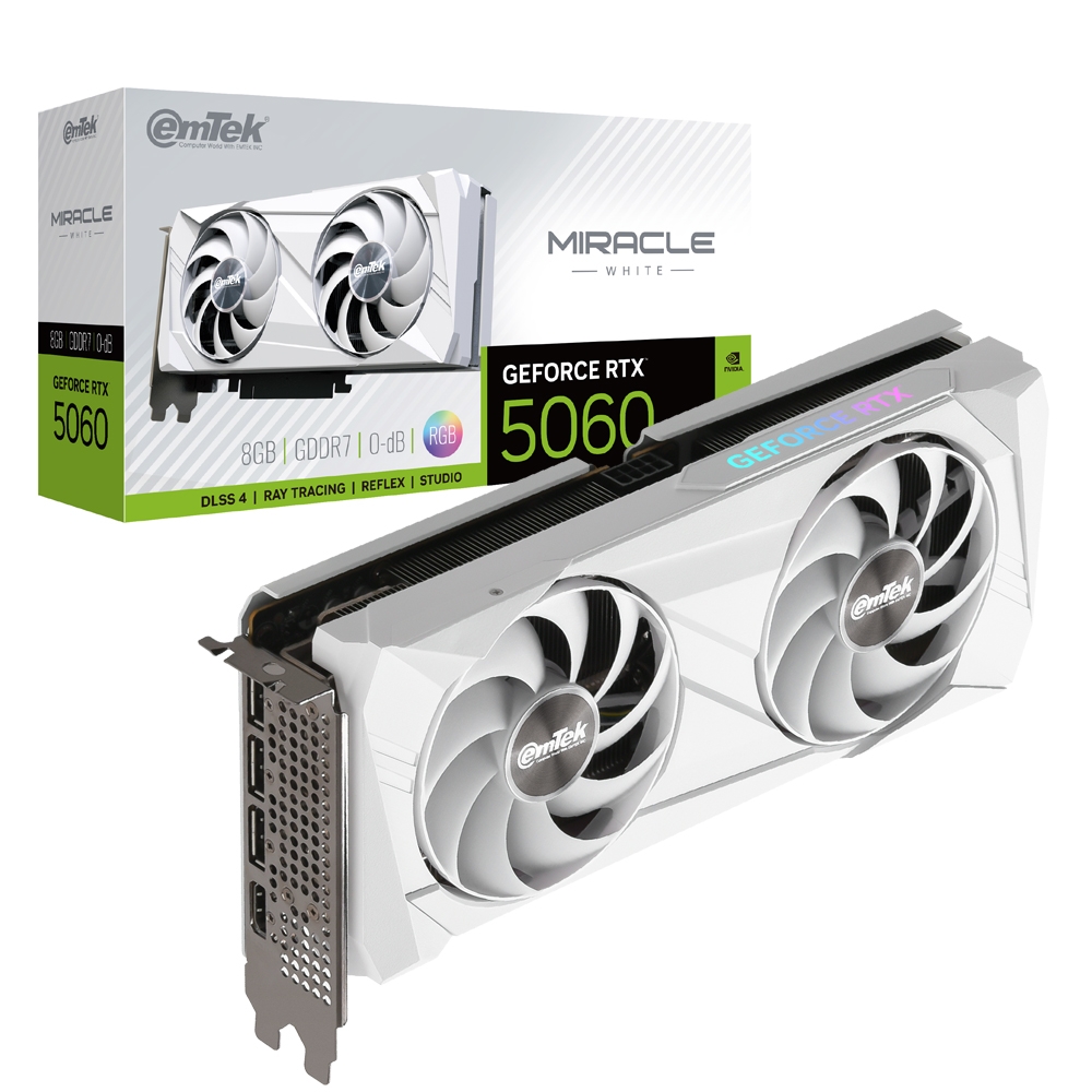 이엠텍 지포스 RTX 5060 MIRACLE WHITE D7 8GB