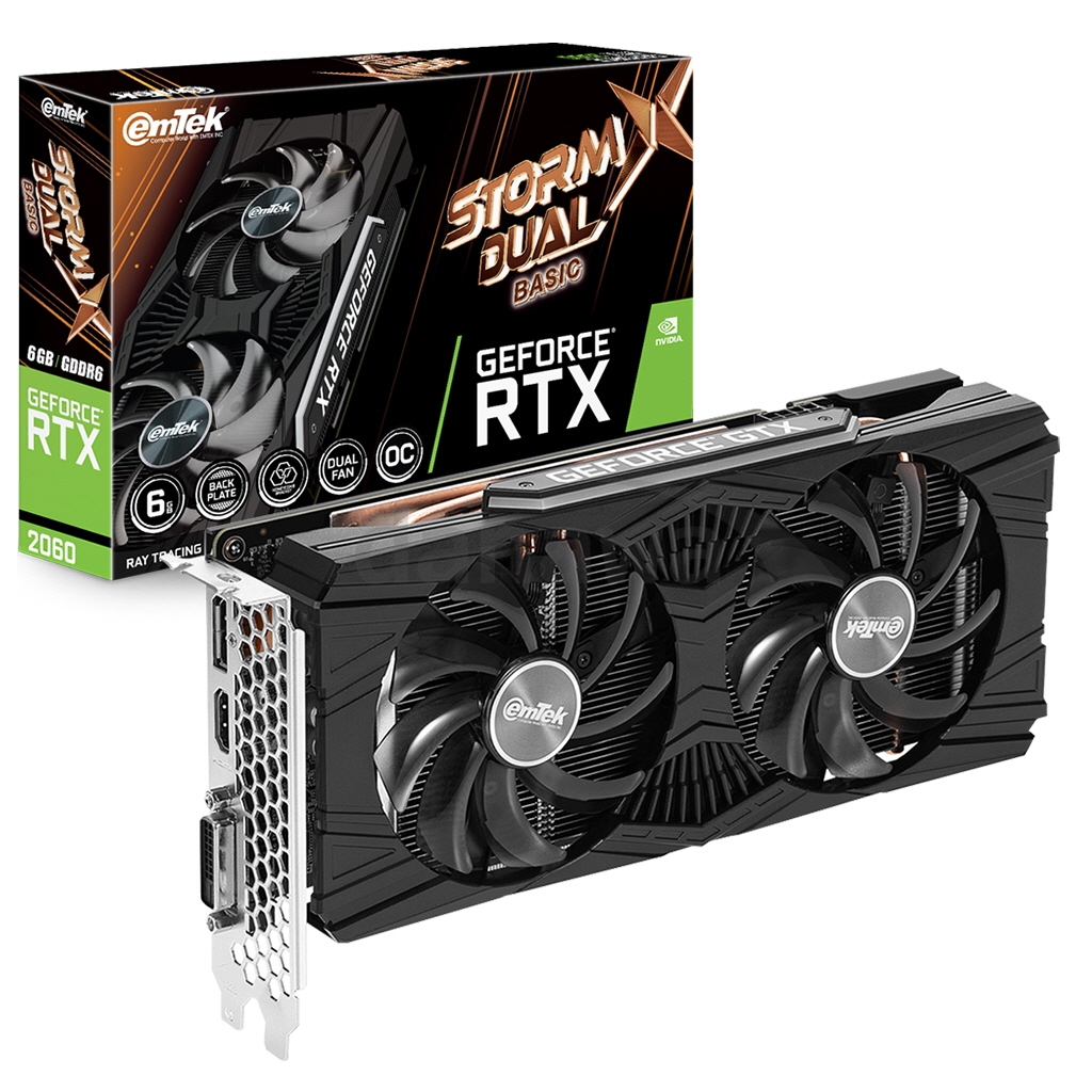 [리퍼비시 AS 3개월 / 벌크] 이엠텍 지포스 RTX 2060 STORM X Dual BASIC OC D6 6GB (XE0707-2)