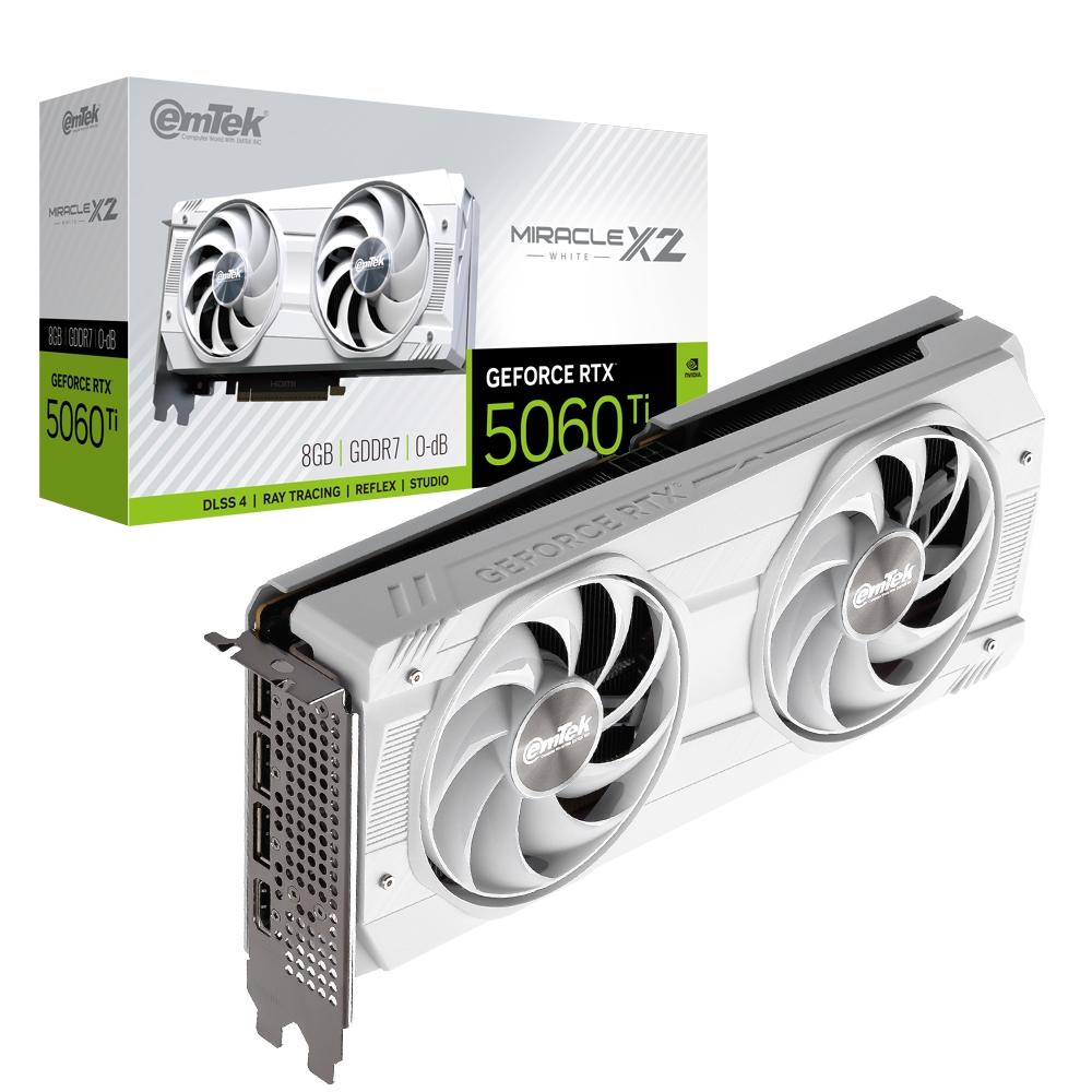 이엠텍 지포스 RTX 5060 Ti MIRACLE X2 WHITE D7 8GB