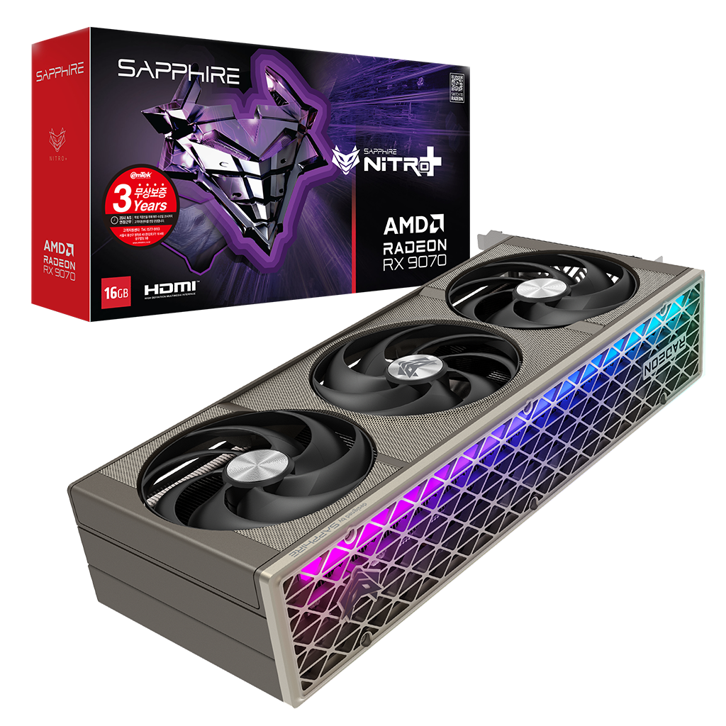 [리퍼비시 AS 24개월 / 풀박스] SAPPHIRE 라데온 RX 9070 NITRO+ OC D6 16GB (SP0490-1)