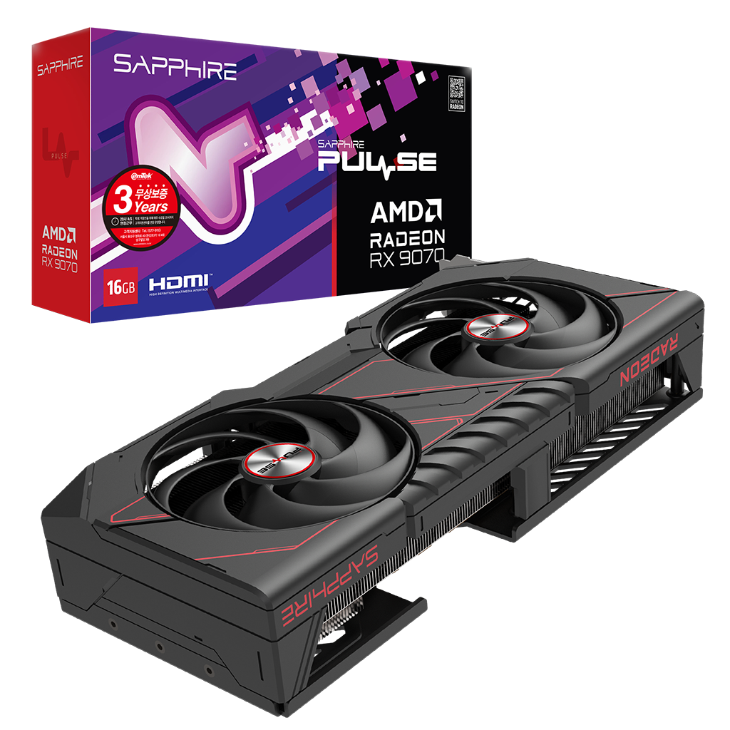 [리퍼비시 AS 24개월 / 풀박스] SAPPHIRE 라데온 RX 9070 PULSE D6 16GB (SP0492-1)