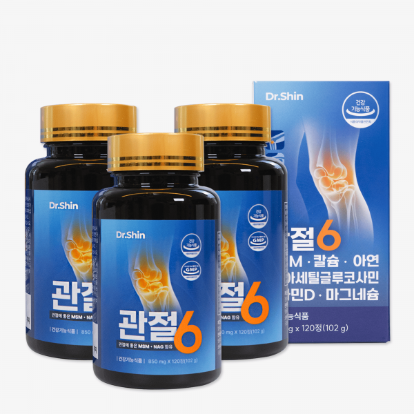 닥터신 관절6 뼈 근육 관절 건강 6in1 영양제 MSM NAG 비타민D 칼슘 마그네슘 아연