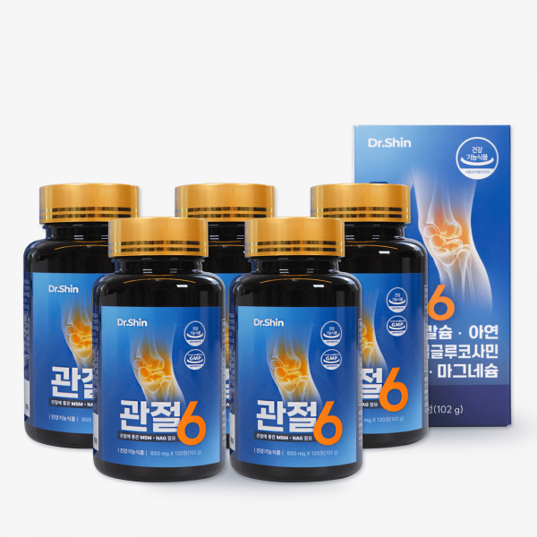 닥터신 관절6 뼈 근육 관절 건강 6in1 영양제 MSM NAG 비타민D 칼슘 마그네슘 아연