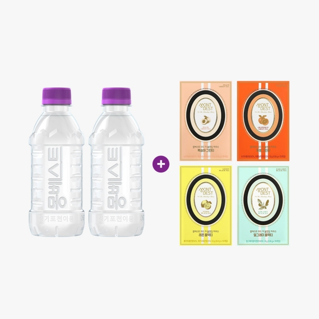 [몽베스트] 블랜딩 티 홍차&녹차 4종 40스틱 + 위드어스 330mL 40병