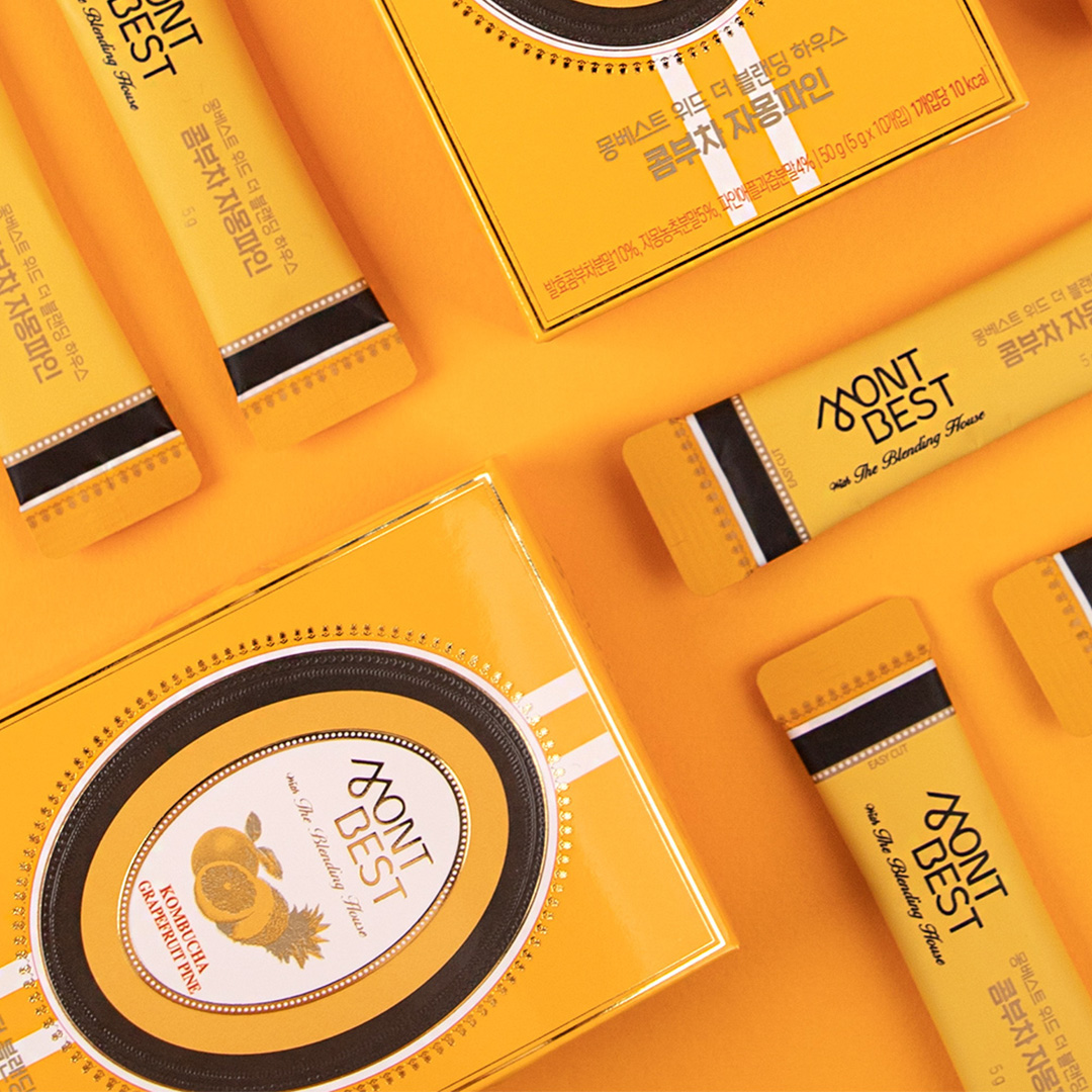 [몽베스트] 블랜딩 콤부차 자몽파인애플 (10스틱)