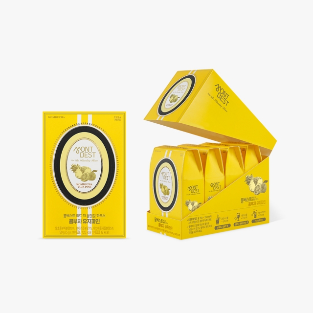 [몽베스트] 블랜딩 콤부차 유자파인애플 (40스틱)