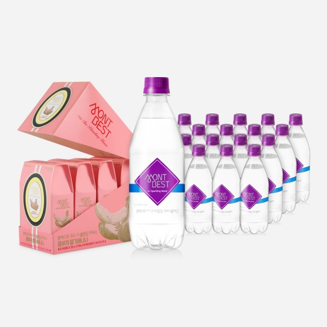 [몽베스트] 8가지 맛 콤부차 위드 스파클링 500mL (40포+20병) 옵션 택1