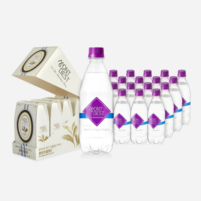 [몽베스트] 8가지 맛 콤부차 위드 스파클링 500mL (40포+20병) 옵션 택1