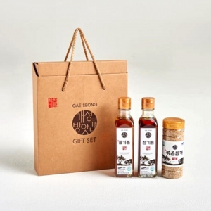 [개성방앗간] 기름 선물세트 3종 (참기름+들기름+볶음참깨)