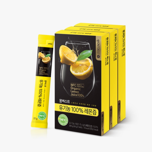 [몽베스트] 유기농 100% 레몬즙 20gx42스틱 (3팩)