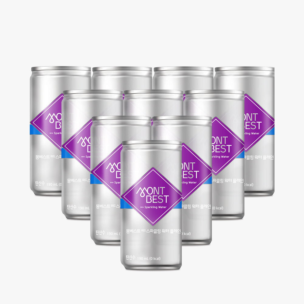 [몽베스트] 위드 스파클링 워터 플레인 190mL 300개 캔탄산수
