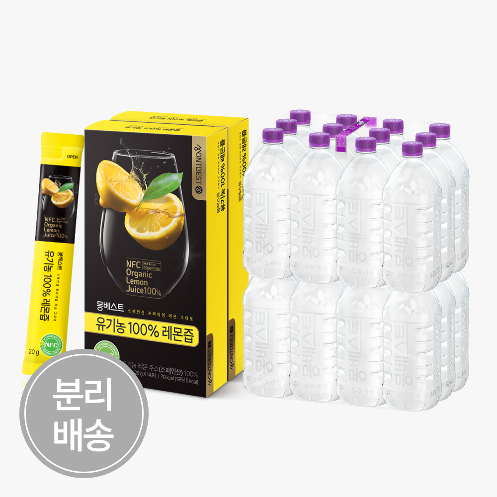 [몽베스트] 위드어스 생수 1L 24병+ 유기농 100% 레몬즙 20gx28스틱
