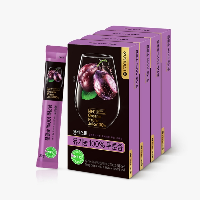 [몽베스트] 유기농 100% 푸룬즙 20gx56스틱 (4팩)