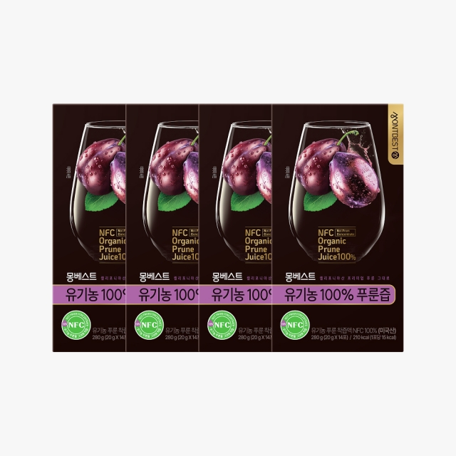 [몽베스트] 유기농 100% 푸룬즙 20gx56스틱(4팩)