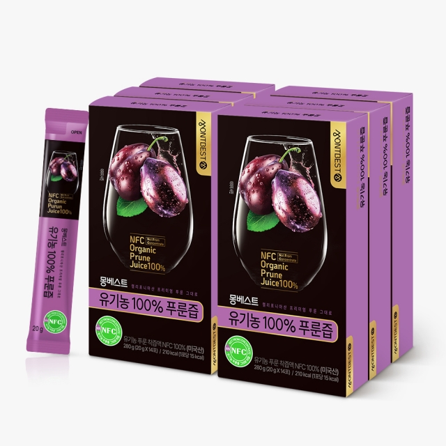 [몽베스트] 유기농 100% 푸룬즙 20gx84스틱 (3+3팩)