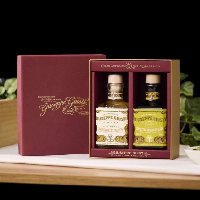 [주세페주스티] 화이트 발사믹 식초 250ml & 엑스트라 버진 올리브 오일 250ml 세트 (선물박스+쇼핑백 무료증정)